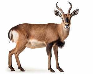 photo of chiru (Panthalops hodgsoni), also called Tibetan antelope isolated on white background. Generative AI