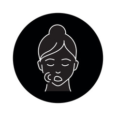 Snore color line icon. Human diseases.