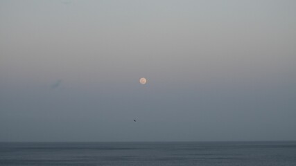 Full moon over the ocean