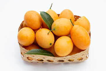 Marian plum fruit isolated on white background