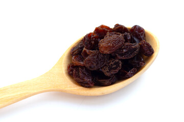 Dried grape on white background.