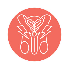 Urinary pain color line icon. Pictogram for web page