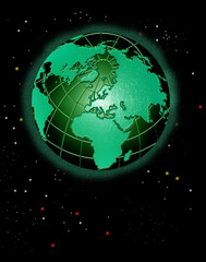 Abstract illustration of a green earth 