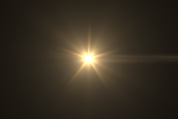 Natural, lens flare on the black background