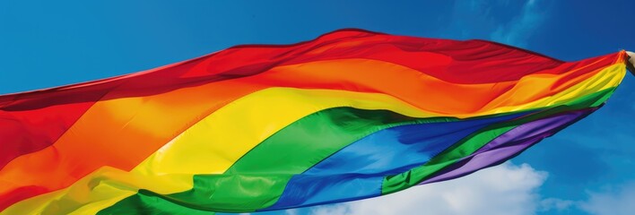 Rainbow flag. LGBT colors. LGBT Pride Month celebration generative ai