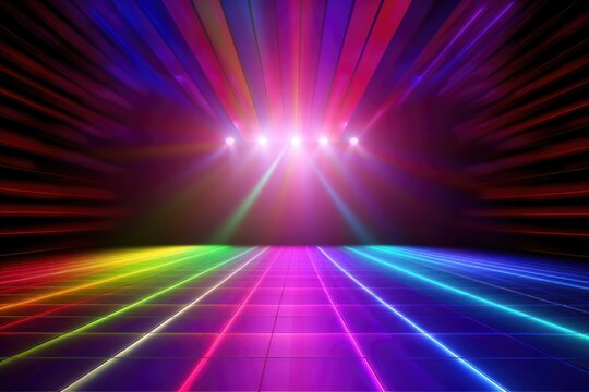 Abstract colorful background wall for photography with neon and laser colors effects Generative AI Illustration