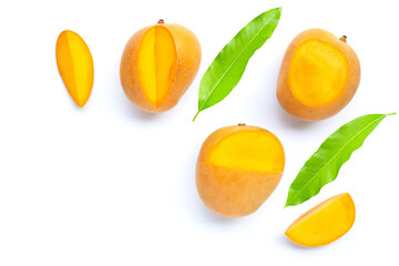 Tropical fruit, Mango  on white background.