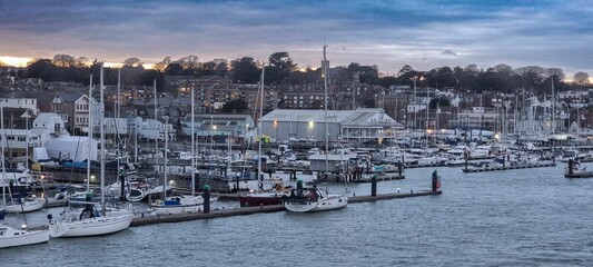 Tranquil marina in Southampton East Cowes, Uk
