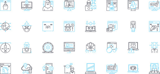 Cheaters linear icons set. Infidelity, Adultery, Betrayal, Deceit, Cheating, Unfaithfulness, Disloyalty line vector and concept signs. Two-timing,Betrayer,Traitor outline illustrations
