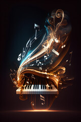 Credible_music_notes_piano_with_floating_music_notes_full_artis
