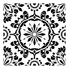 black and white ornament