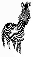 Fototapeta na wymiar coloring book, striped zebra on white backgroundcoloring book, striped zebra on white background