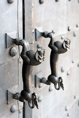 Ornate door handle on the gate