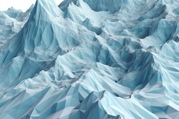 Abstraktes Eis im Gletscher in Form von einem Herz, Generative AI