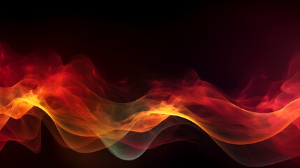 Obraz premium Red and yellow glowing fog cloud wave abstract art background