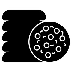An editable design icon of biscuits