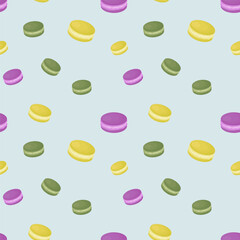 macaroons in different colors.vector food illustration