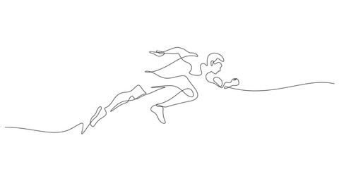 running man continuous line drawing vector illustration in start up,life goal,achievement concept