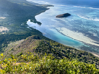 Le Morne Brabant Mountain, UNESCO World Heritage Site basaltic mountain with a summit of 556...