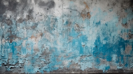 blue gray cement concrete texture, grunge rough old stain background, retro vintage backdrop studio design. Generative AI