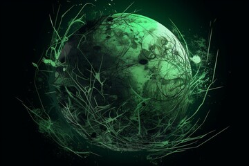 green planet concept. sketch art for artist creativity and inspiration. generative AI