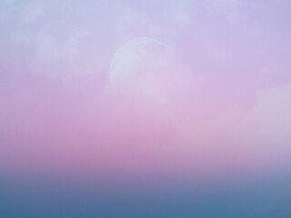 Abstract colorful sky background with white clouds.