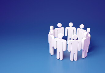 people formed a circle team work 3d render