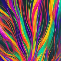 multicolored rainbow waves create an abstract motley pattern, AI generation, Generative AI