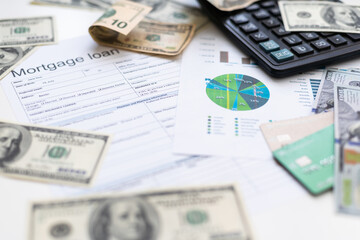 Credit report concept, money, bank form