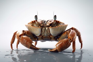 Hyper-Detailed Seafood Delight: A Playful Crab with Claws & Happy Face in Epic Unreal Engine 5 Composition, Isolated on White Background , Generative ai