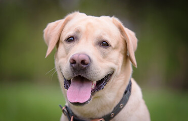 Closeup photo of a Labrador retriever dog head - 594982382