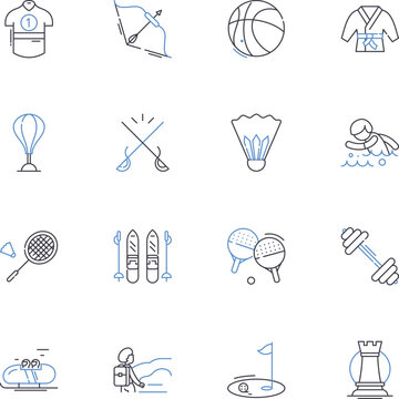 Endurance line icons collection. Stamina, Fortitude, Perseverance, Resilience, Grit, Persistence, Tenacity vector and linear illustration. Endurance,Longevity,Determination outline signs set