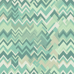 Green and white chevron pattern. Generative AI