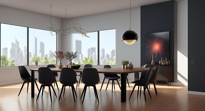 Photo Of A Beautifully Set Dining Table With Elegant Chairs In A Spacious Dining Room