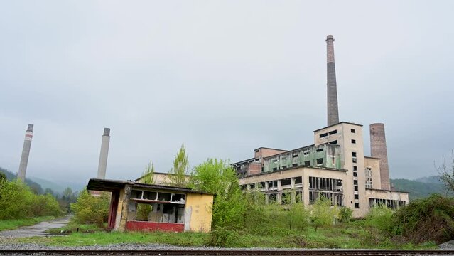 An old and abandoned factory. Failed privatization. Destroyed industrial complex.