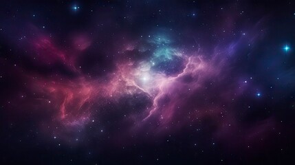 Obraz na płótnie Canvas Cosmic Clouds and Beautiful Universe Night Sky - Space Art - Generative AI