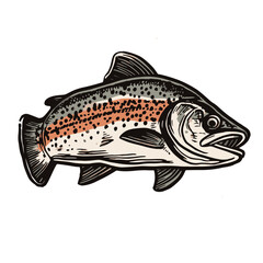 Trout fish with slight open mouth 