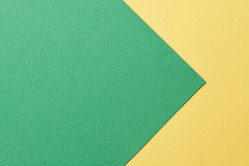 Rough kraft paper background, paper texture yellow green colors. Mockup with copy space for text