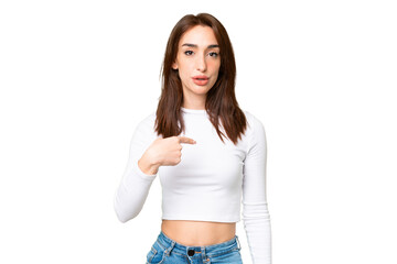 Fototapeta premium Young caucasian woman over isolated chroma key background pointing to oneself