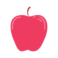 Apple hand drawn illustration. Cartoon style flat design, isolated vector. Summer, autumn print element, farming, gardening, harvest, agriculture, healthy food, vegetarian diet, seasonal ingredient