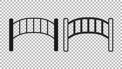 Black Playground kids bridge icon isolated on transparent background. Vector