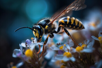 Capturing the Beauty of Nature in Action: A Stunning Photograph of a Wasp in Mid-Flight