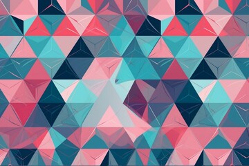 Geometry pattern blue pink. Generative AI