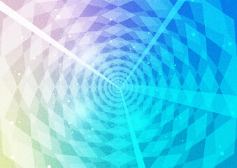 集中線とひし形模様の幾何学的な背景素材（水色や青）Geometric background material (light blue and blue) with concentrated lines and diamond patterns