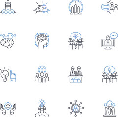 Environmental initiative line icons collection. Sustainability, Conservation, Recycling, Biodiversity, Climate, Renewable, Energy vector and linear illustration. Green,Emissions,Waste outline signs