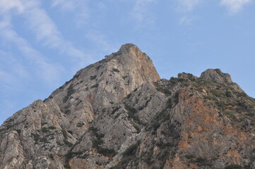 The mountains and sea on Mount Athos
