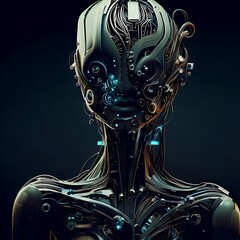 Futuristic Cyborg with Advanced AI Capabilities - Created with Generative AI