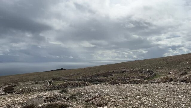 Hiking trails and landscape around Baska, Krk island, Croatia