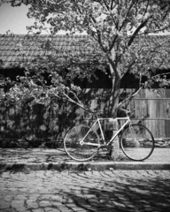 Abwaschbare Fototapete Fahrrad Black and white vintage bicycle