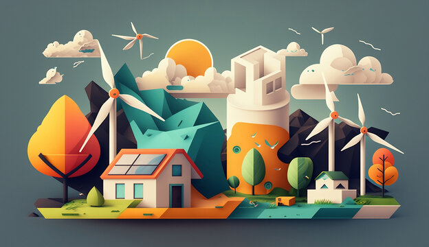 flat design - green energy 